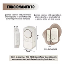 Kit C/02 Alarmes Contra Invasão Residencial Sonoro Porta Janela