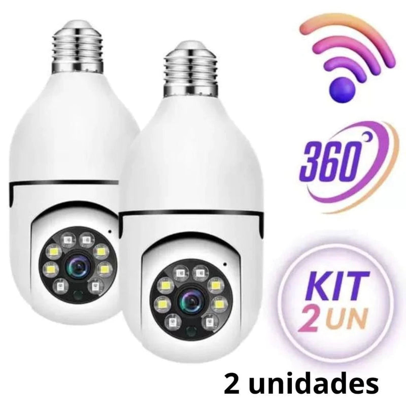 Kit Câmera de segurança a Prova D'água sem fio gira 360 Yousee full HD